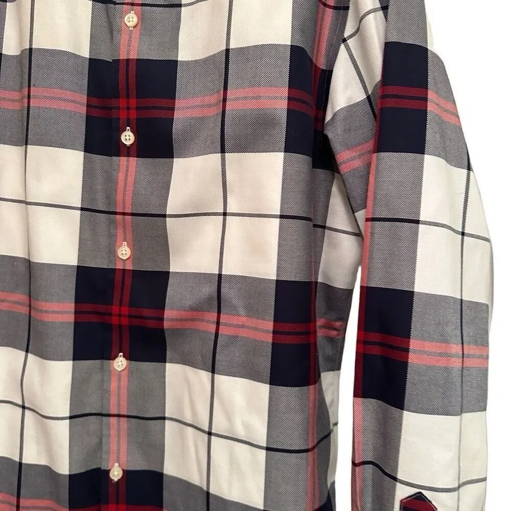 Plaid Banana Republic slim fit dress shirt- size L